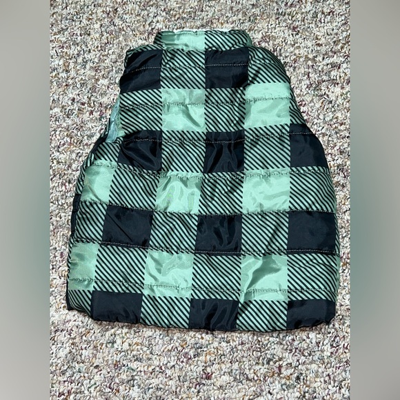 Max & Marcus Baby Puffer Vest 24 Month Green Black Plaid Sleeveless Full Zip - Picture 3 of 4